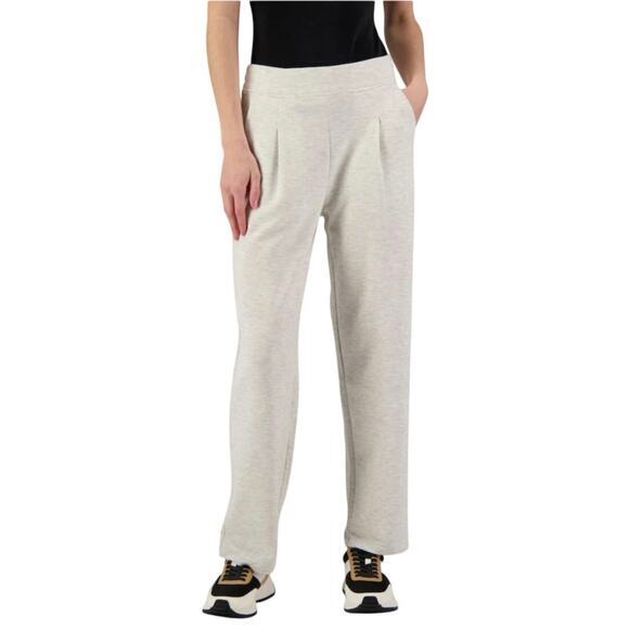 NWT Yogalicious‎ Women Medium Pleat Front Scuba Pant Trouser Straight Leg Cream - Picture 1 of 16